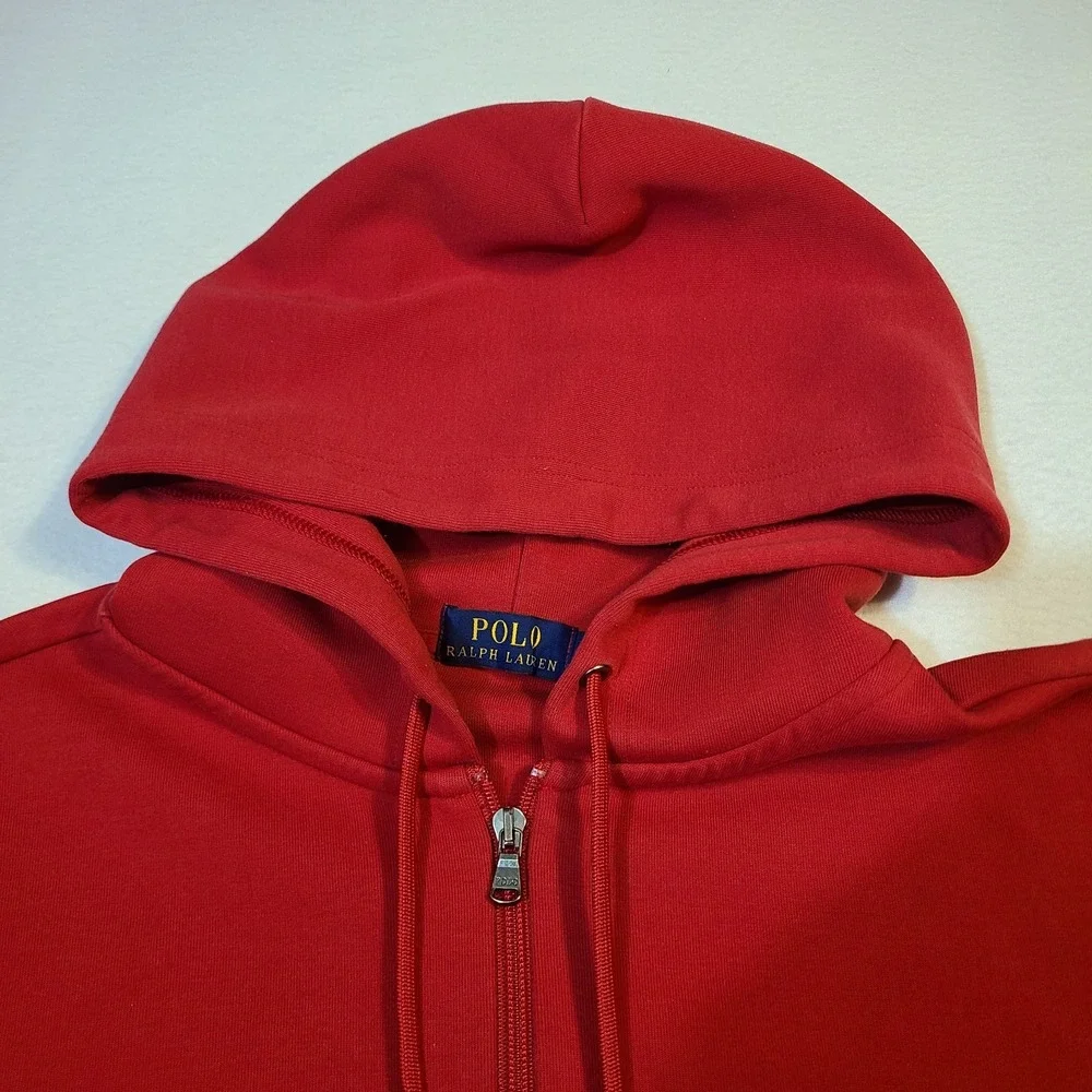 Polo Ralph Lauren Full Zip Big & Tall Hooded Hoodie Sweatshirt with Pony - Red